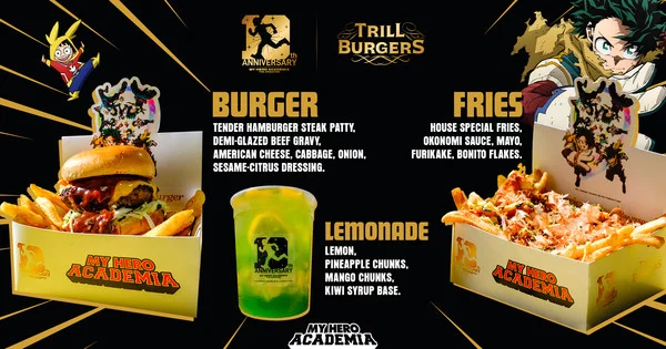 Trill Burgers My Hero Academia 10. Yıl Dönümüne Özel Menü Çıkardı
